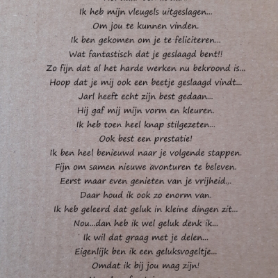 tekst kaart 'geslaagd'