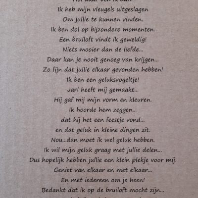 tekst kaart 'huwelijk'