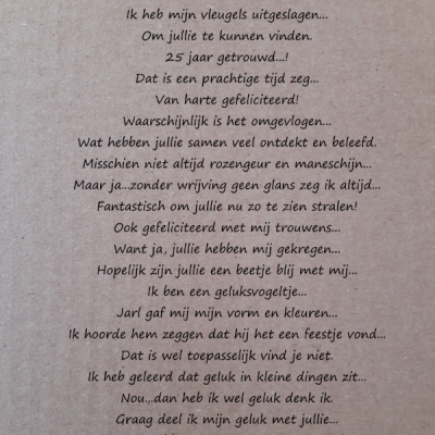 tekst kaart 'jubileum'